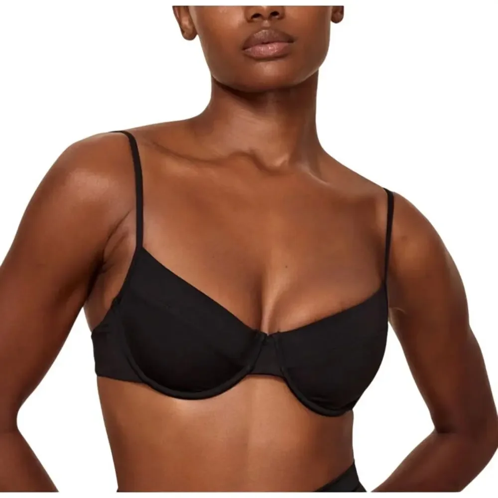 Monday Swimwear Maui Top Cantaloupe M NEW Underwire Cleavage Enhancing Demi